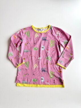 Girls' MARIMEKKO Pekari Pink Animal Print Cotton Jersey Tunic T-Shirt, Size 6-7